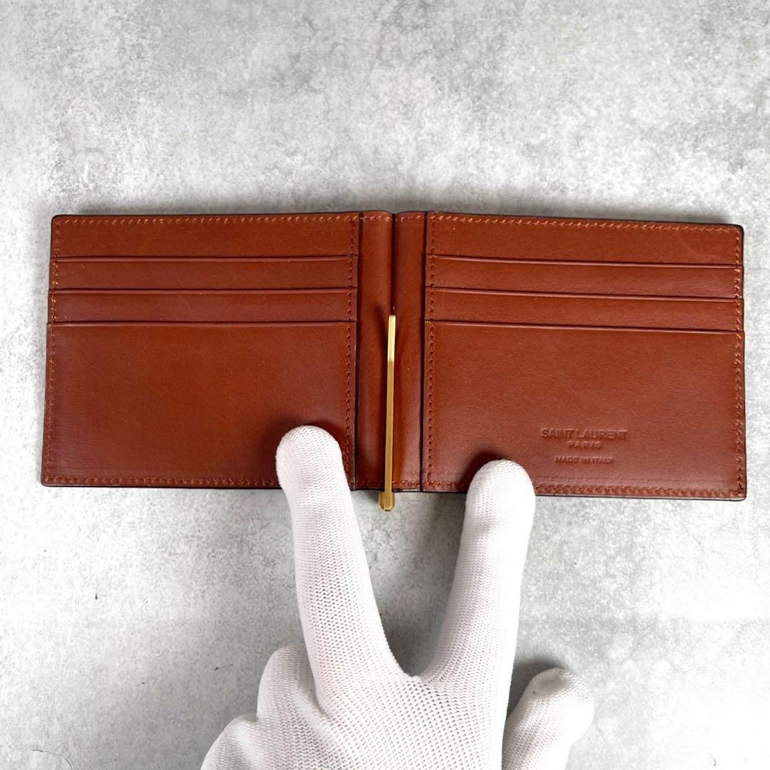 【未使用級】サンローラン マネークリップ 財布 リモノグラム 総柄 YSL