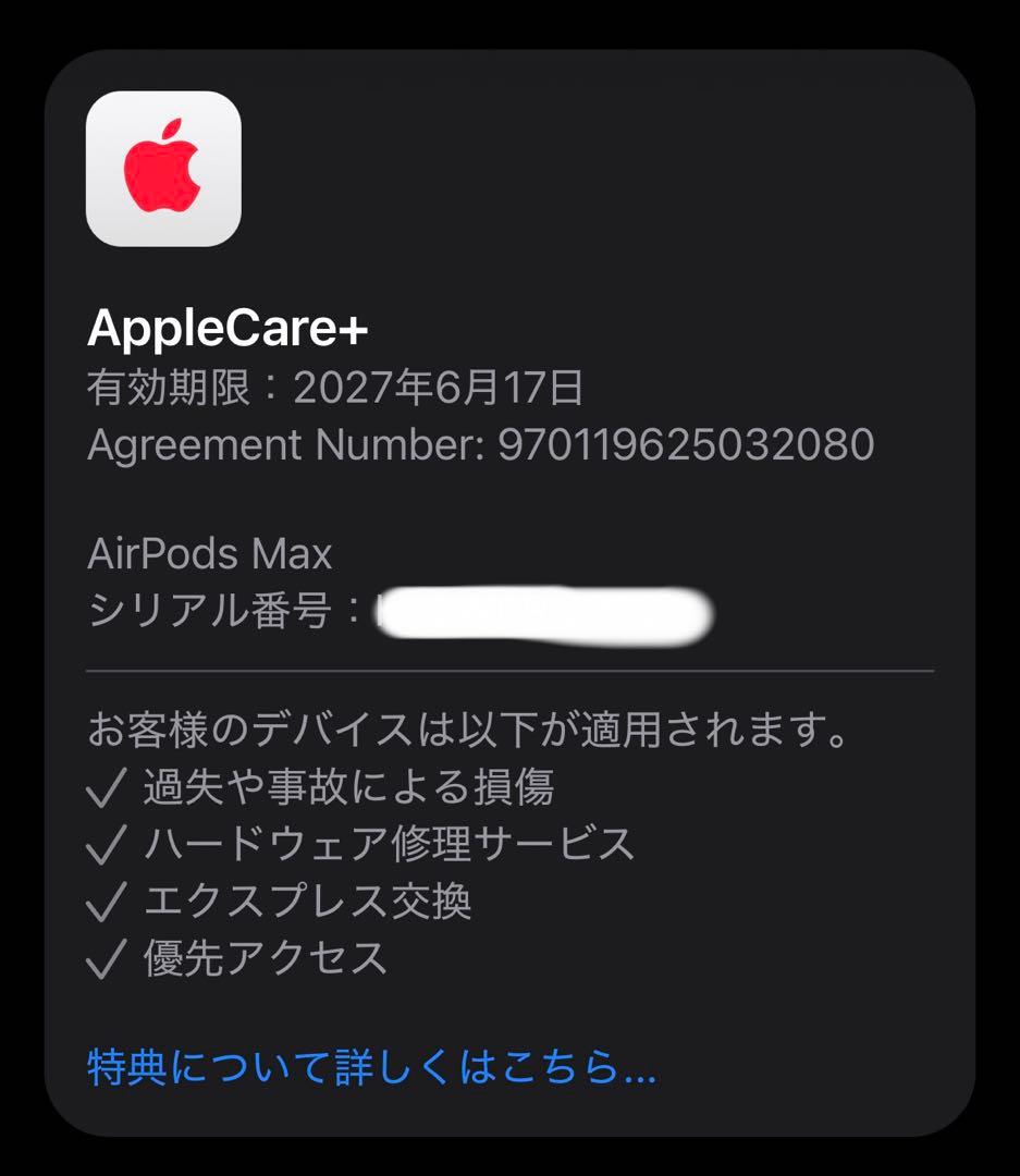 未使用に近い 保証つき AirPods Max ブルー 本体 充電ケーブル付き