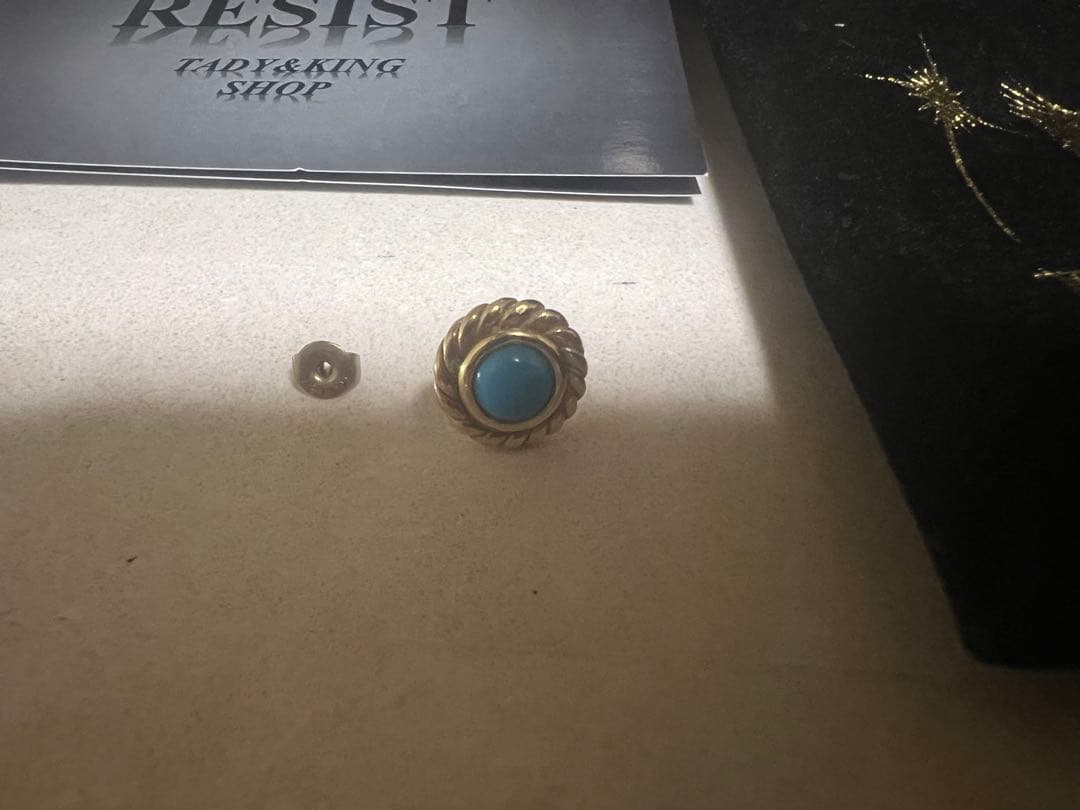 TADY&KING タディアンドキング　ピアス　金縄ターコイズ　K18 ゴールド