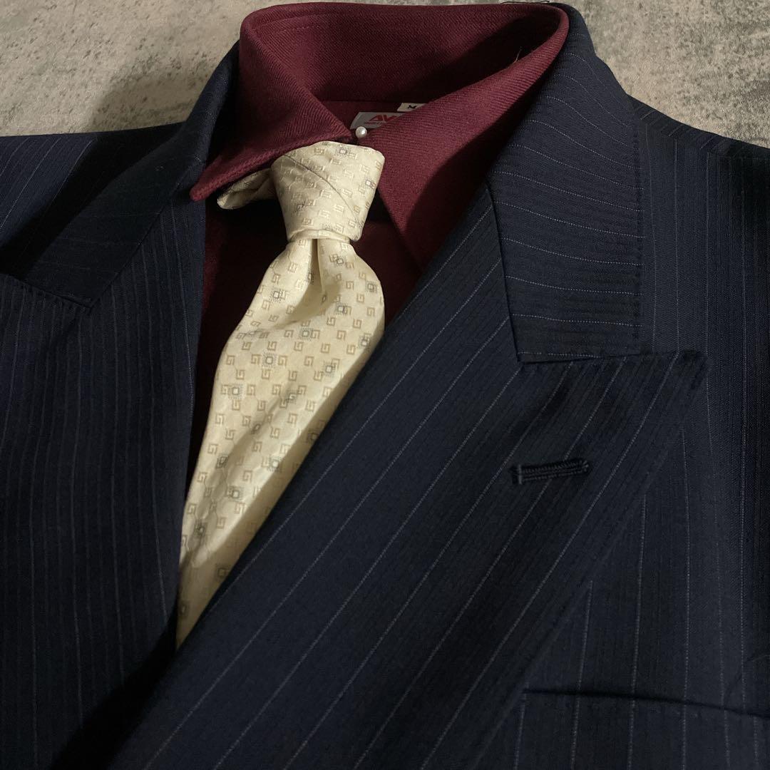 極美品 Apollo特注 GUCCI ネクタイ 極上ウール ダブルスーツ