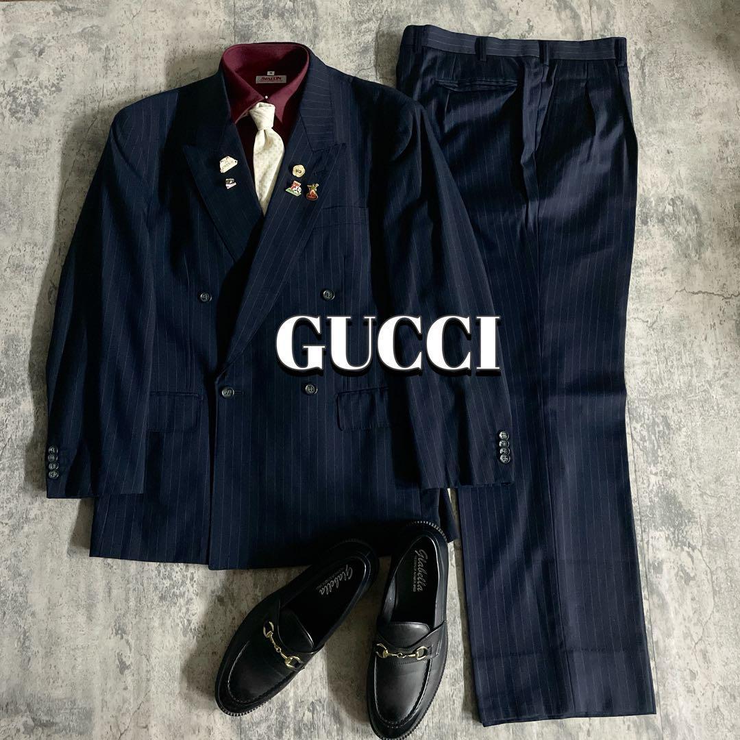 極美品 Apollo特注 GUCCI ネクタイ 極上ウール ダブルスーツ