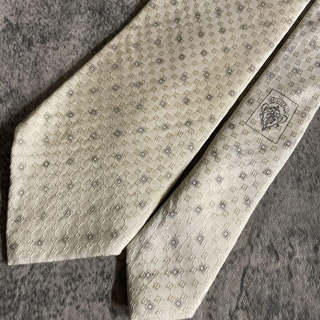 極美品 Apollo特注 GUCCI ネクタイ 極上ウール ダブルスーツ