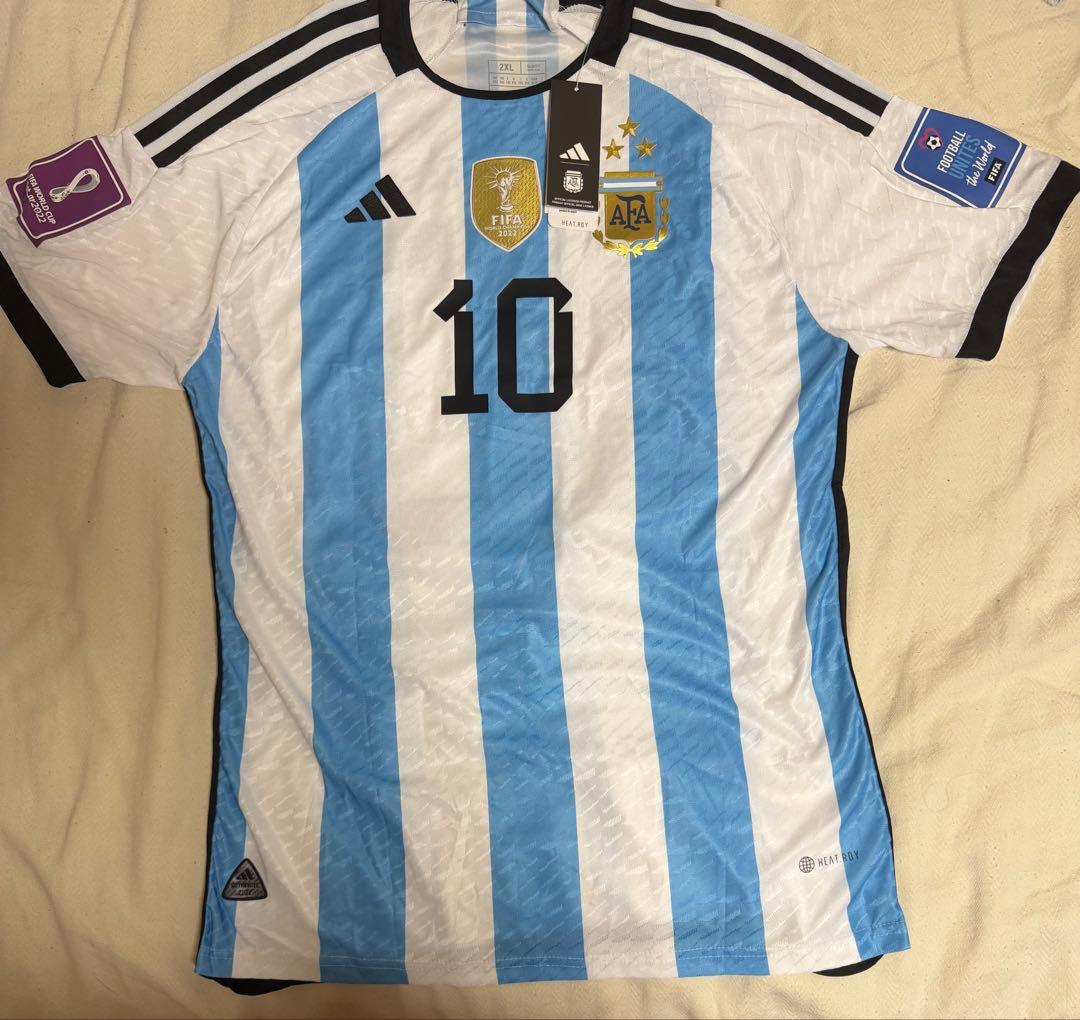 じゃがー　メッシ サインプリント入りアルゼンチン代表 ユニフォーム　2XL