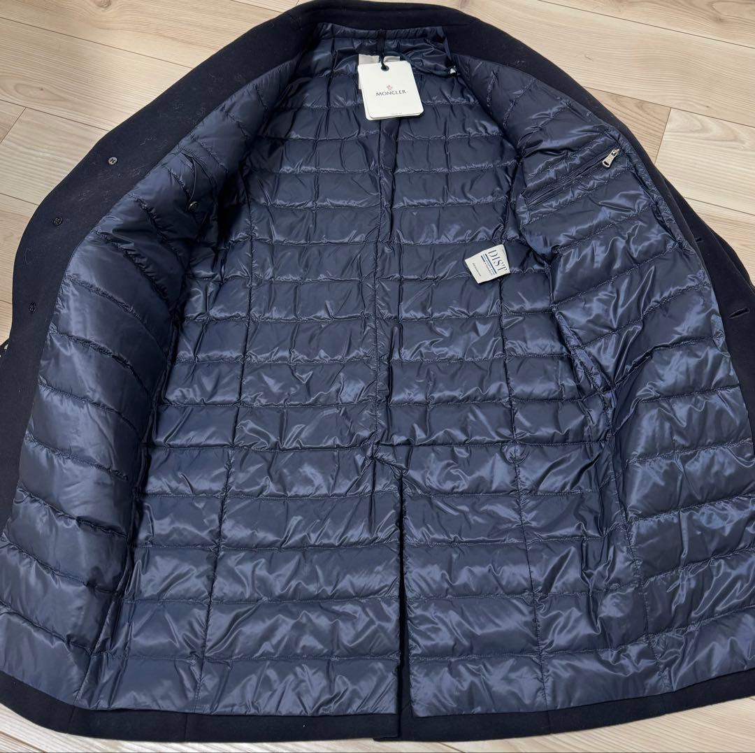モンクレール チェスターコート ダウン　ネイビー