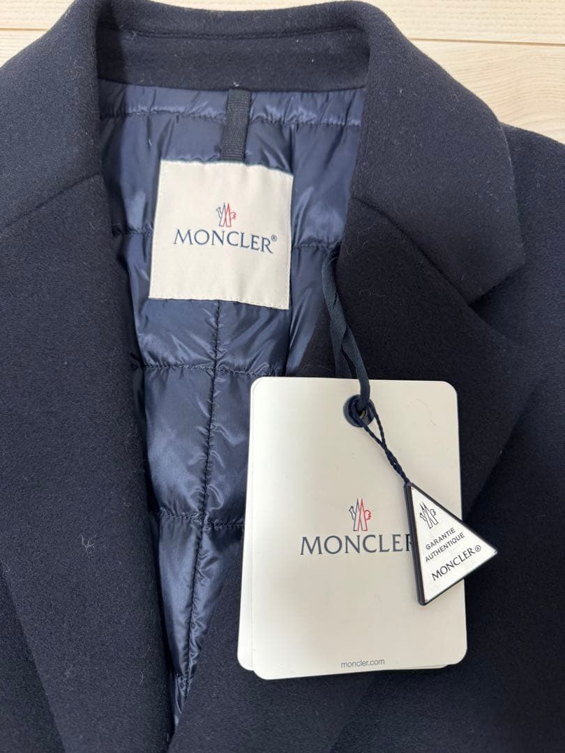 モンクレール チェスターコート ダウン　ネイビー