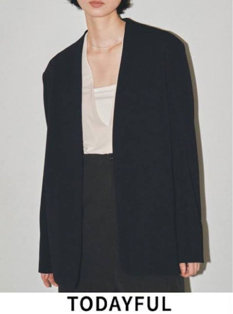 ジャケット・アウター todayful Collarless Twill JK