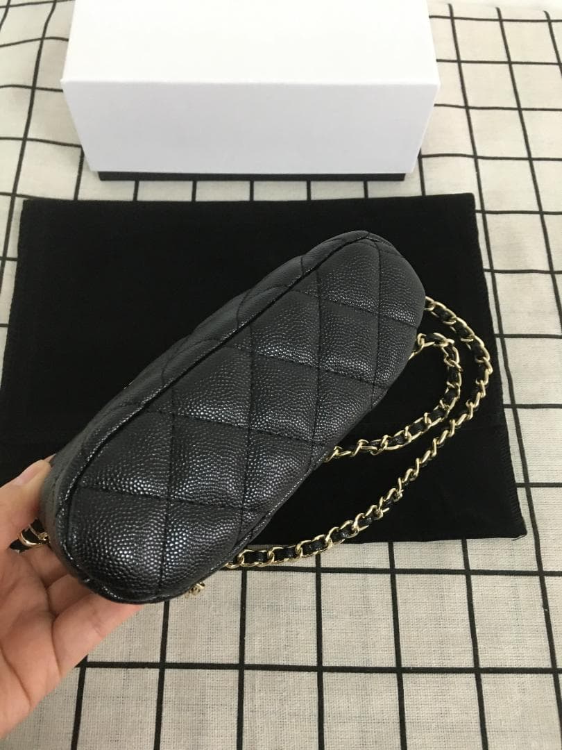 箱付き！キルティング ショルダーバッグ /ブラック
