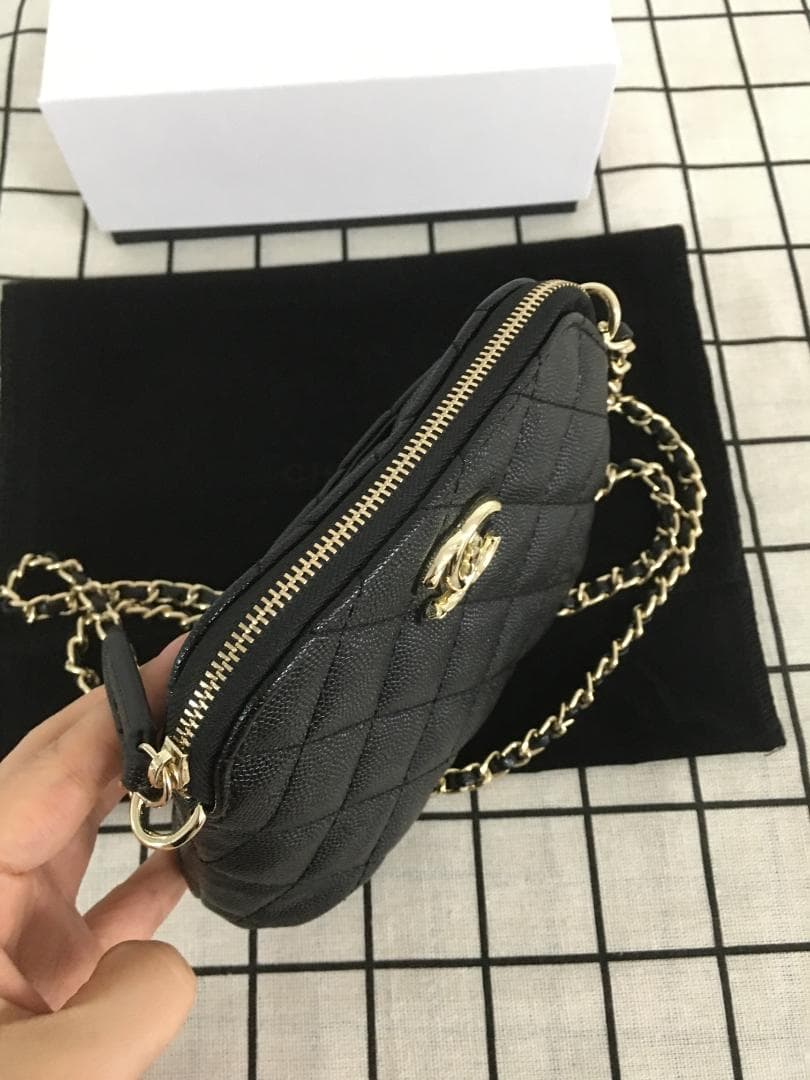 箱付き！キルティング ショルダーバッグ /ブラック