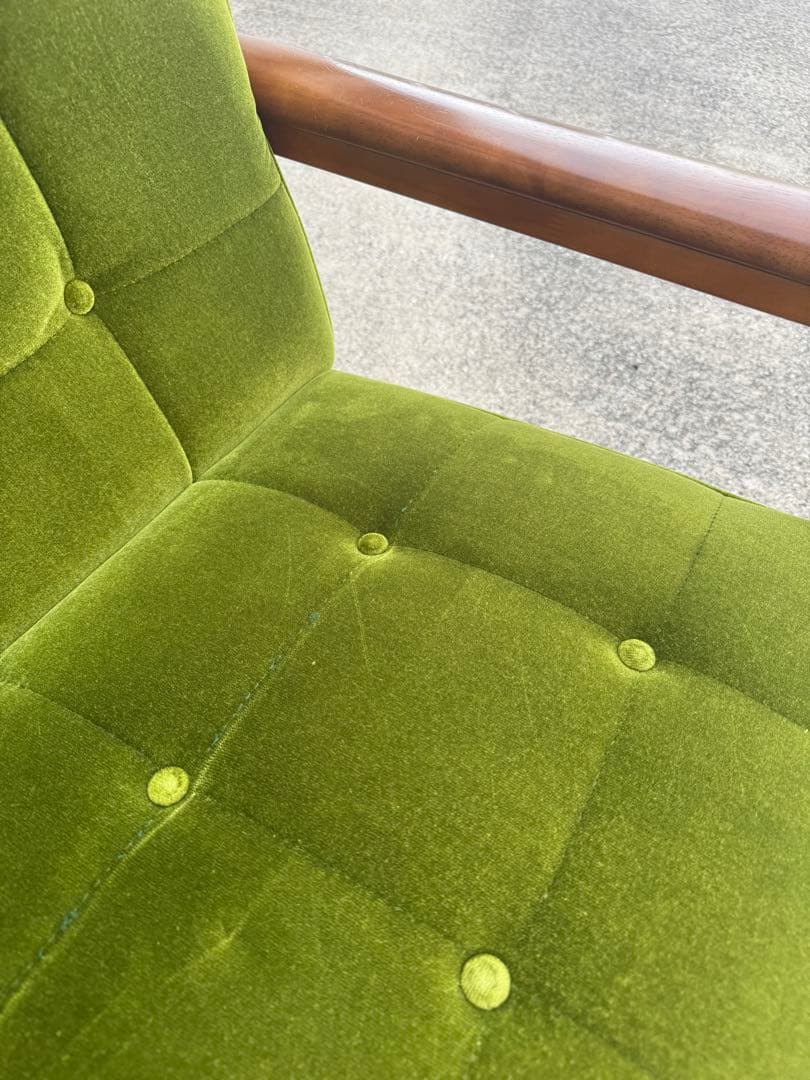 kチェア 60 カリモク モケットグリーン 北欧 ソファ シンプル 2シーター
