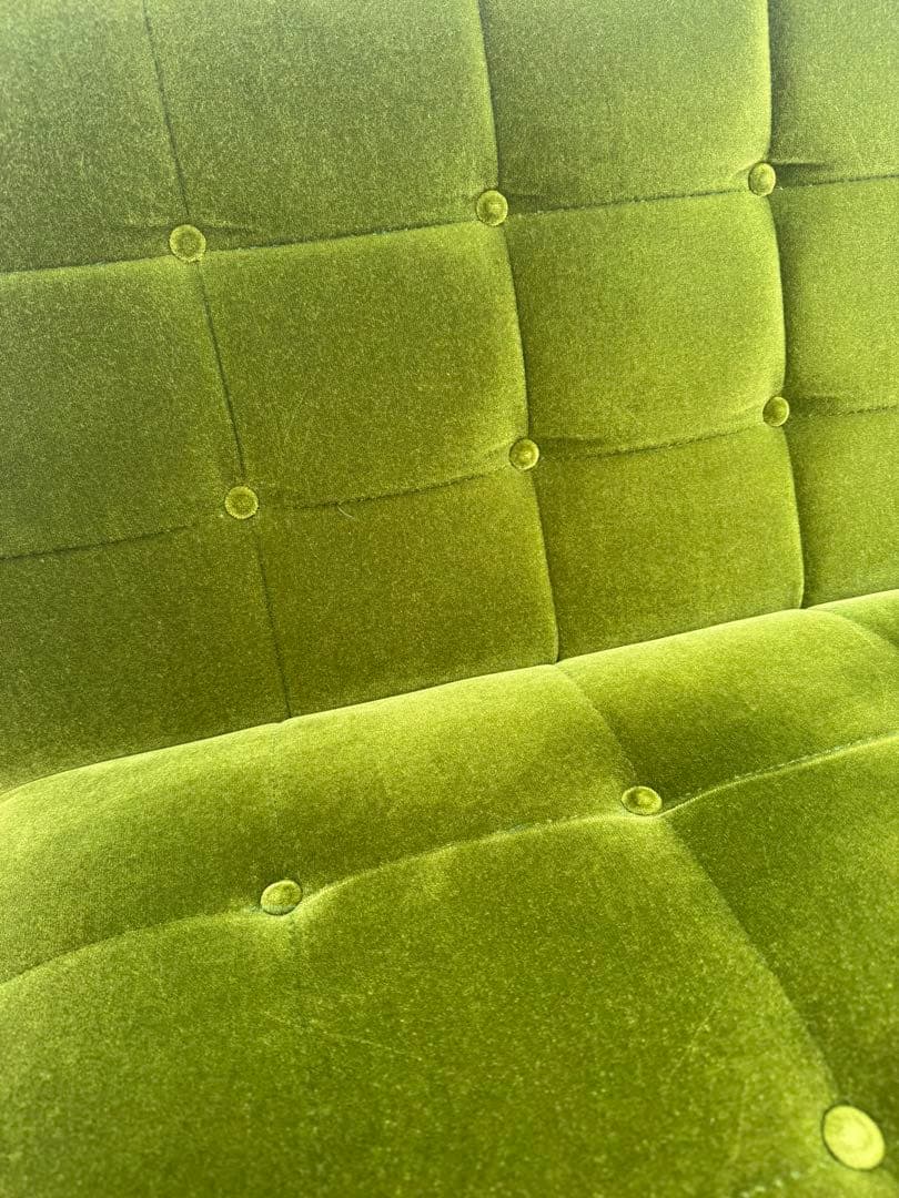 kチェア 60 カリモク モケットグリーン 北欧 ソファ シンプル 2シーター