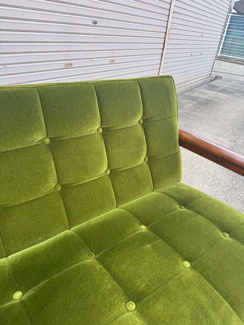 kチェア 60 カリモク モケットグリーン 北欧 ソファ シンプル 2シーター