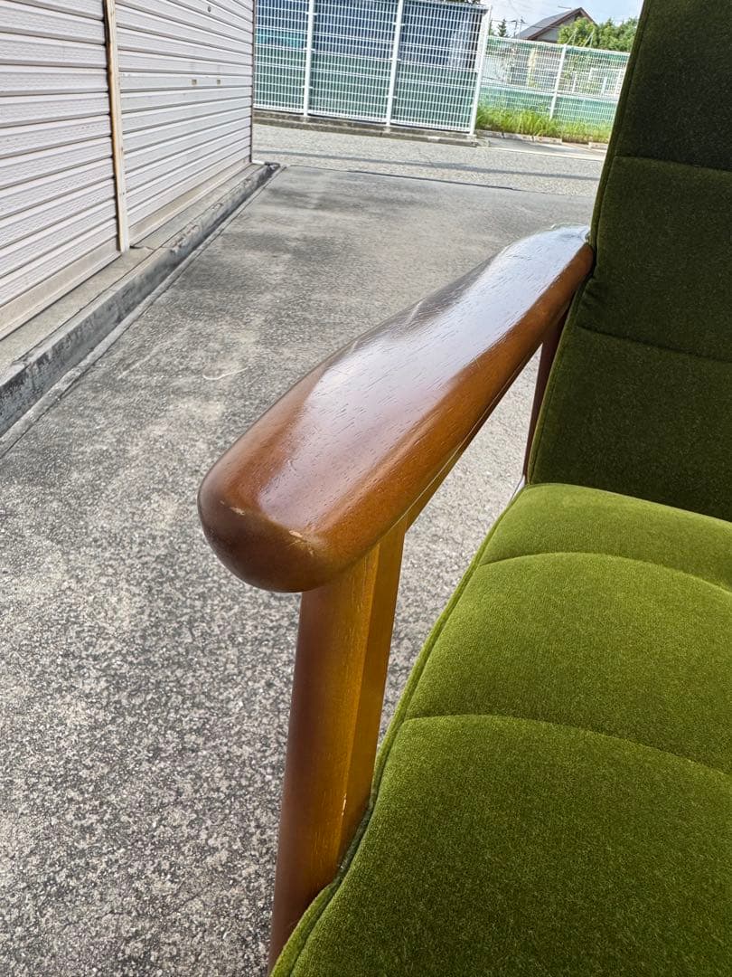 kチェア 60 カリモク モケットグリーン 北欧 ソファ シンプル 2シーター