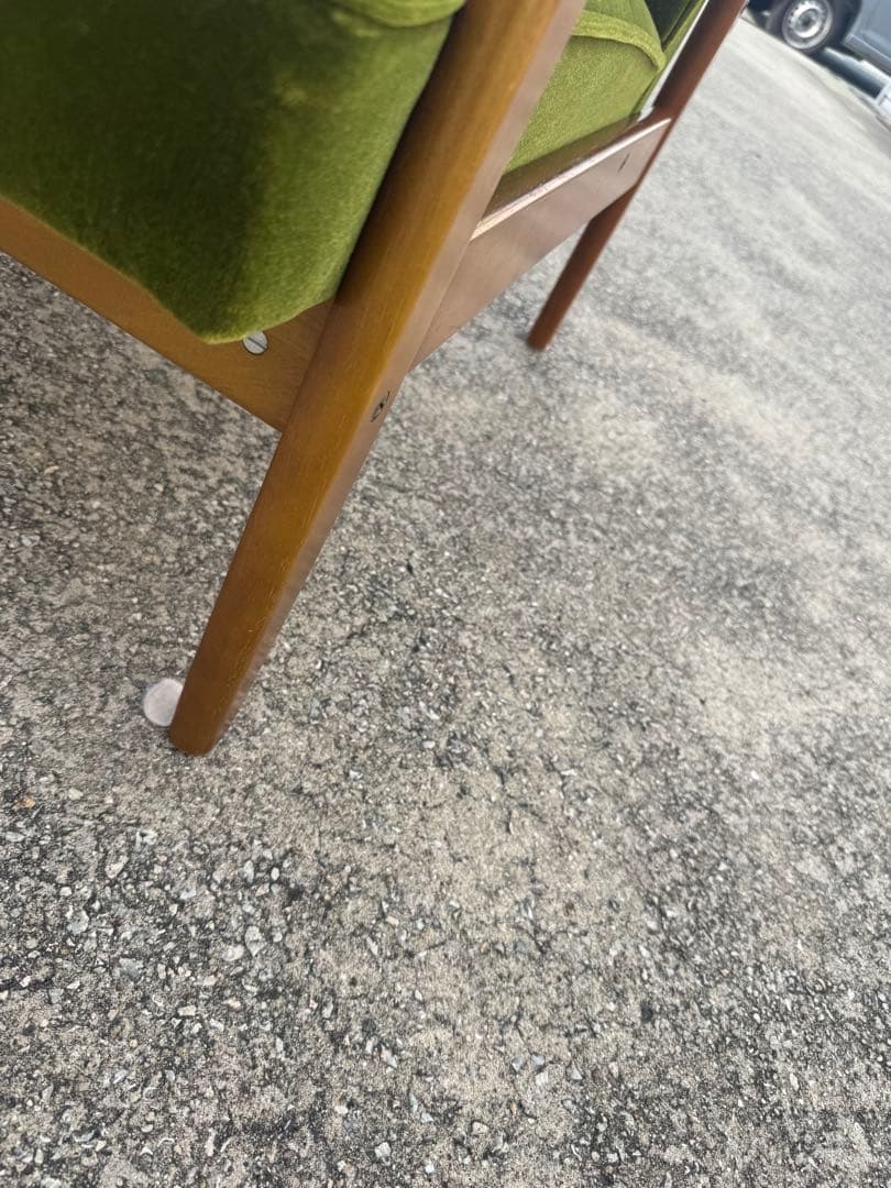 kチェア 60 カリモク モケットグリーン 北欧 ソファ シンプル 2シーター