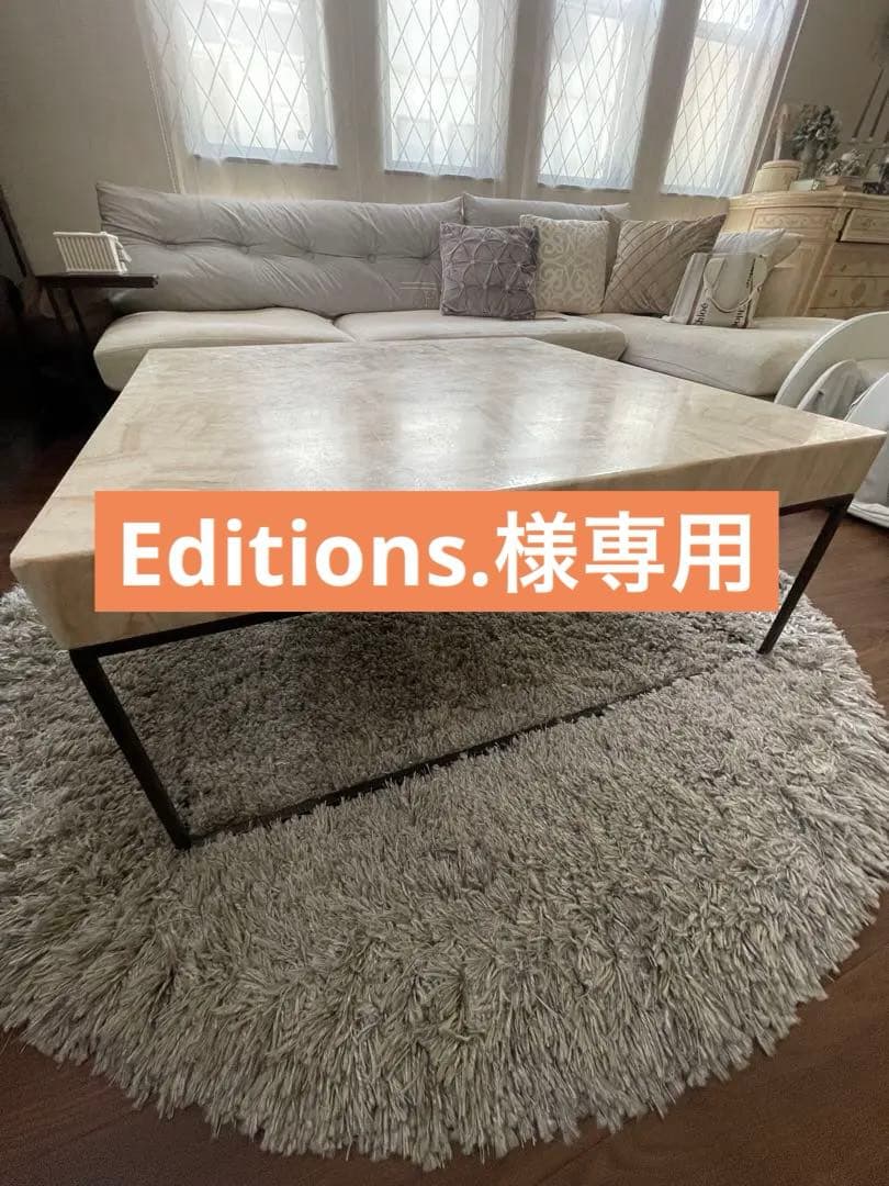 ストーンラミネーション正方形センターテーブル