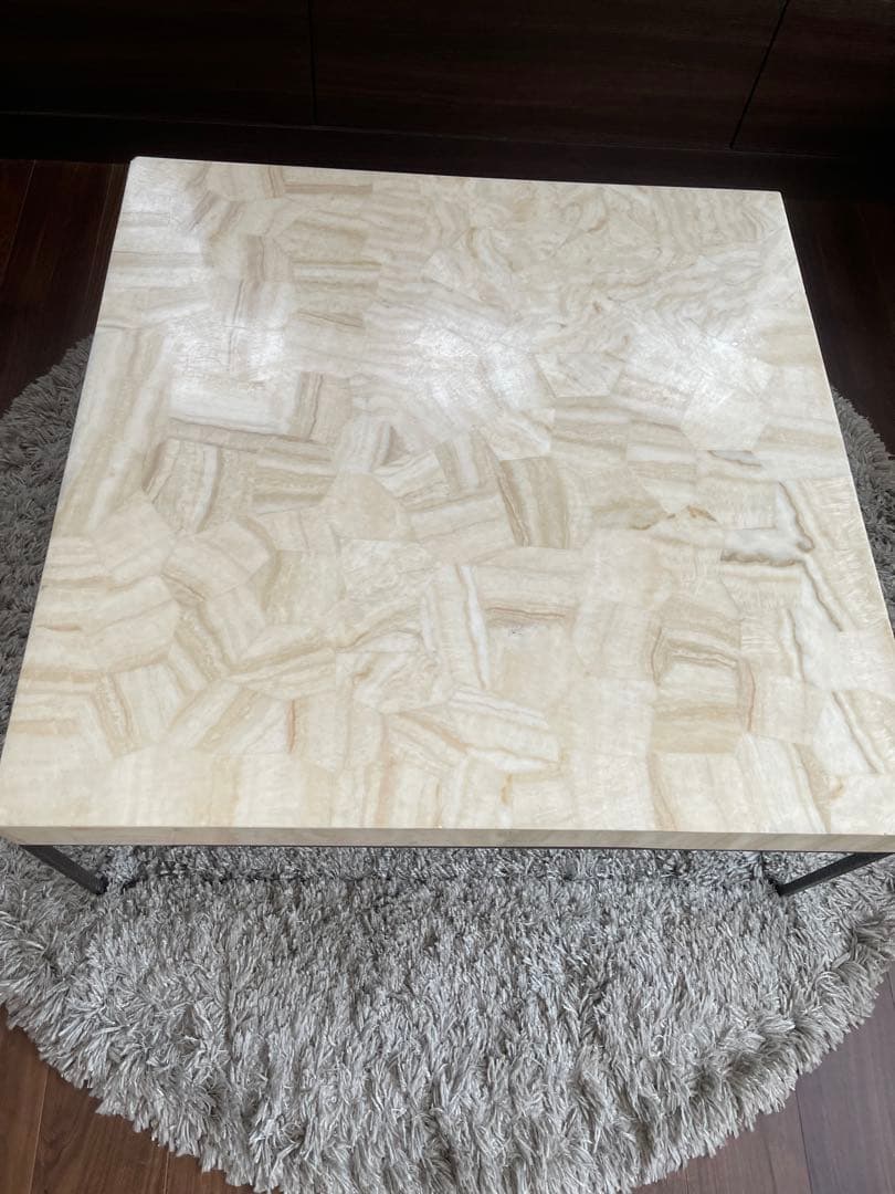 ストーンラミネーション正方形センターテーブル