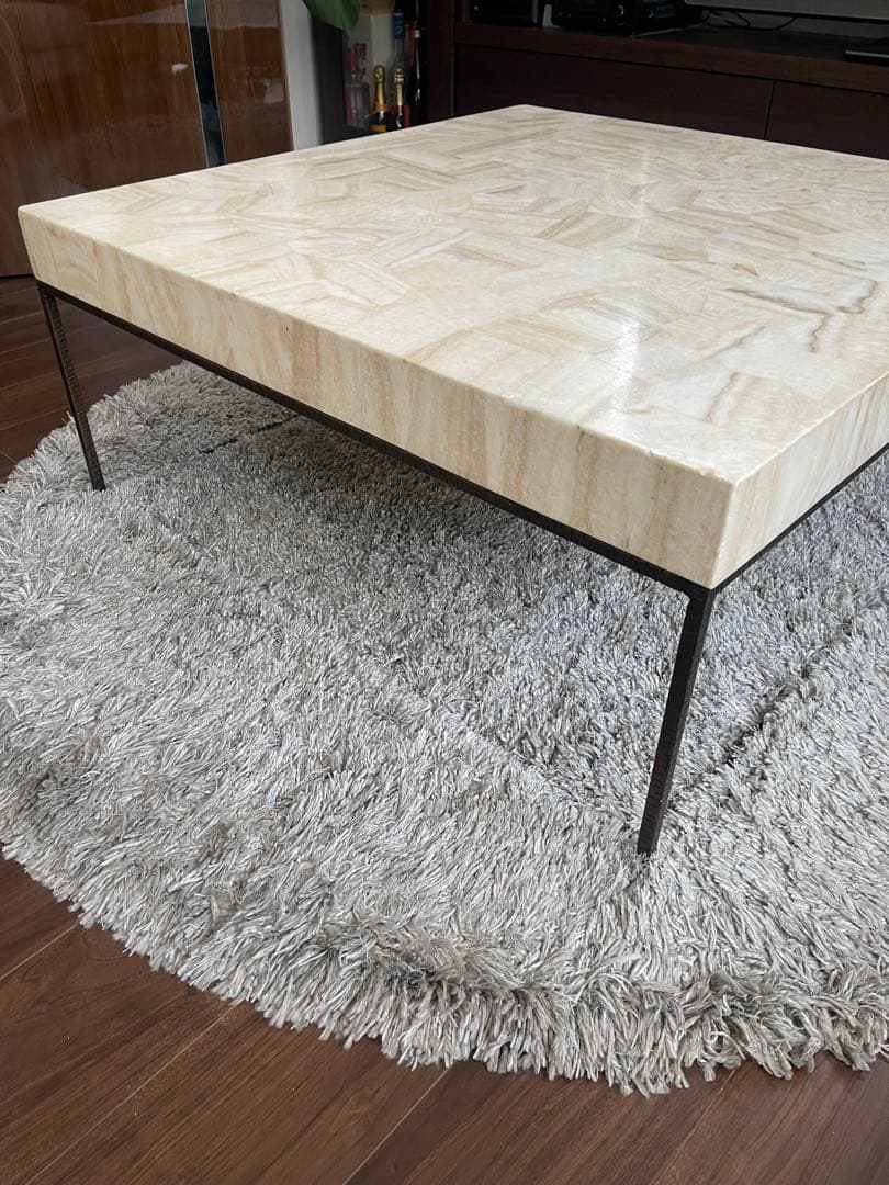 ストーンラミネーション正方形センターテーブル