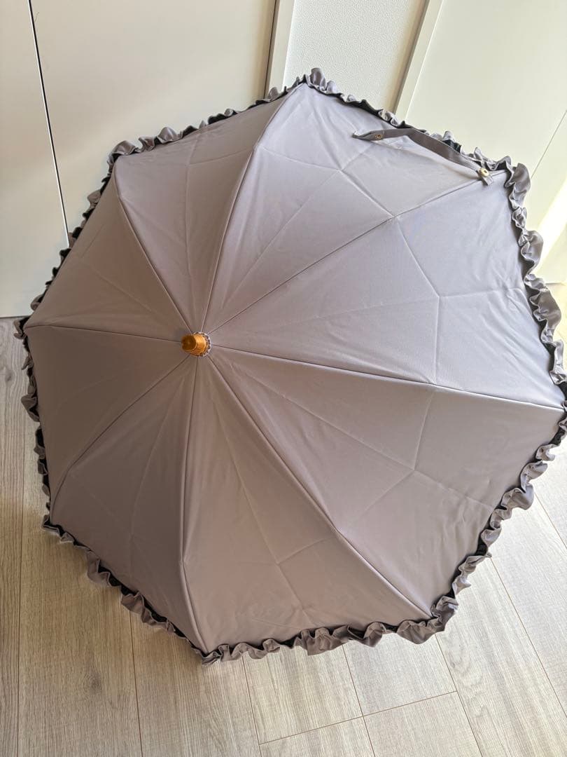 untule 完全遮光100% 2段2WAY 折りたたみ日傘(50cm)/フリル