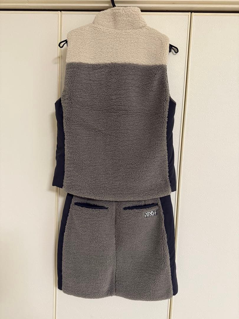 一度のみ着用 M VIVA HEART ボアフリースベスト　スカート　セット
