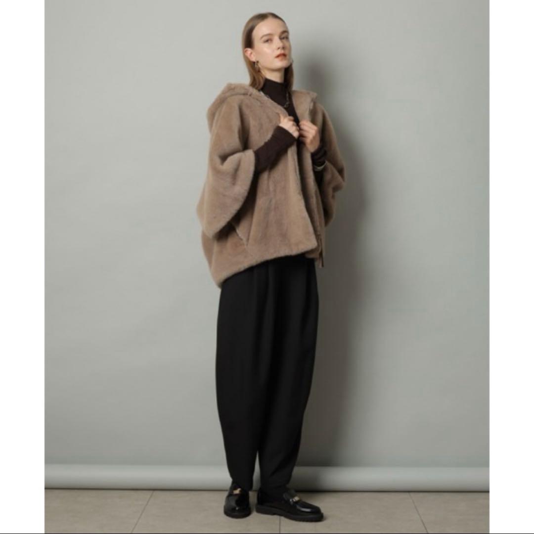 ジャスミン　CADUNE川上桃子さんコラボ　ファーコート　キャメル　38