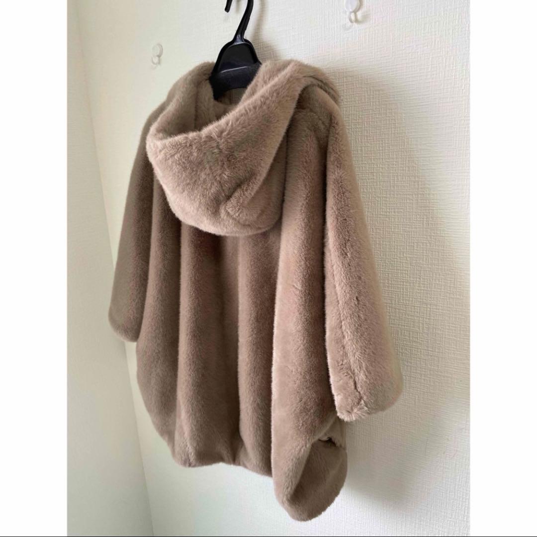 ジャスミン　CADUNE川上桃子さんコラボ　ファーコート　キャメル　38