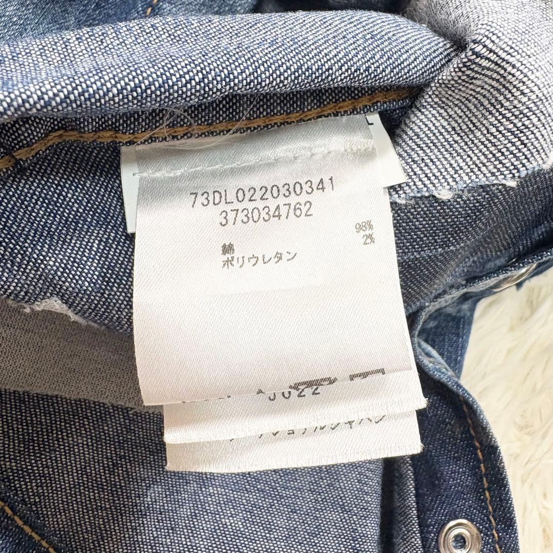 ✨美品✨ディースクエアード　ダメージ加工デニムシャツ　ショート丈　イタリア製