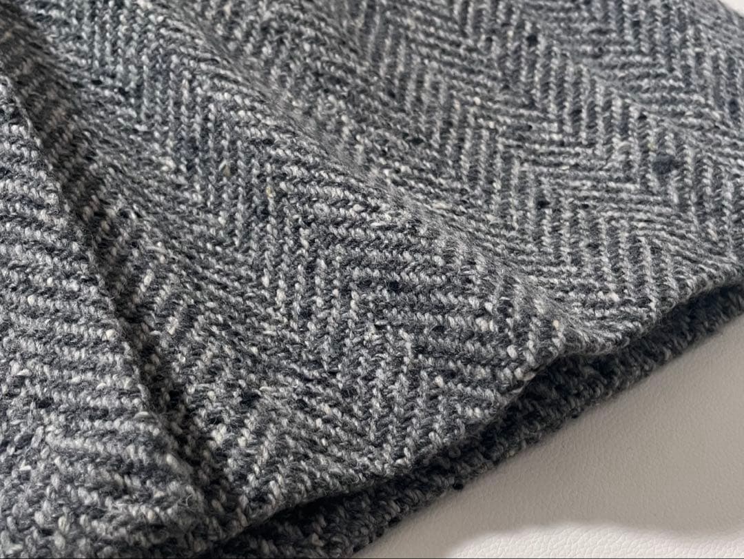 【美品】AGNONA　ステンカラー コート　ベルテッド　ツイード　ヘリンボーン