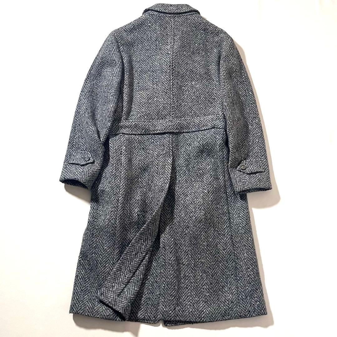 【美品】AGNONA　ステンカラー コート　ベルテッド　ツイード　ヘリンボーン