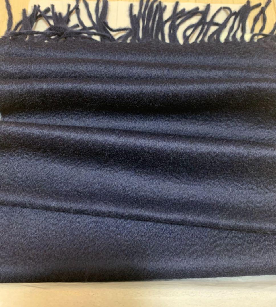 Dunhill ダンヒル マフラー 総カシミヤ　ネイビー　百貨店購入　大幅値下げ