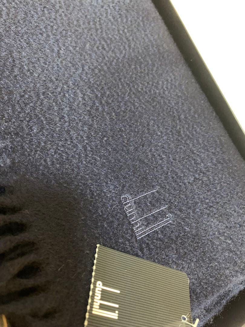 Dunhill ダンヒル マフラー 総カシミヤ　ネイビー　百貨店購入　大幅値下げ