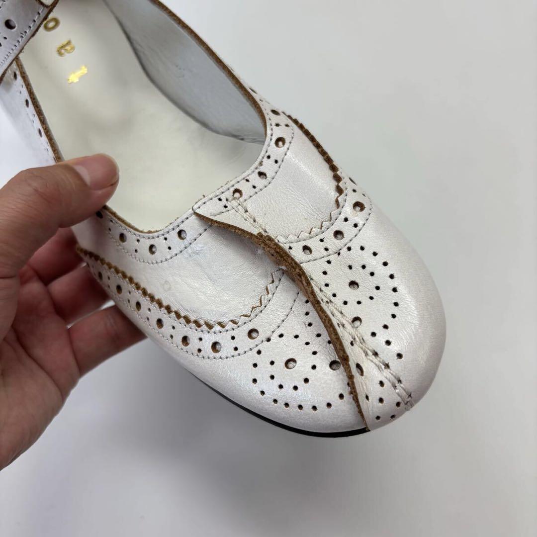 未使用 タオ ギャルソン レザー ストラップ シューズ ウイングチップ 24cm