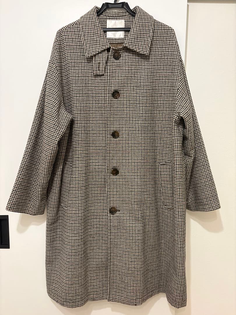 FASHIRU wool mix ステンカラーチェックコート