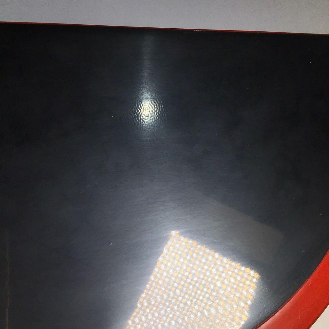 Ｍ７４８　水指　『塗師　岡本陽斎作』『朱塗』『手桶水指』　共箱　茶道具