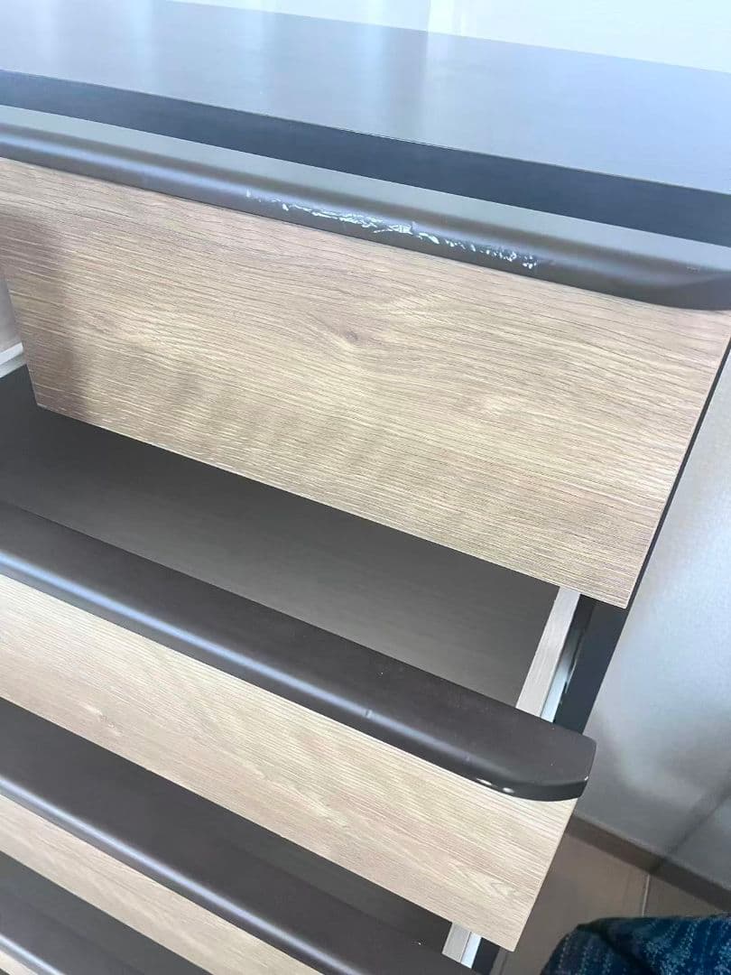 ハイチェスト 　ニトリタンス6段 引き出し　ミドルブラウン/ダークブラウン