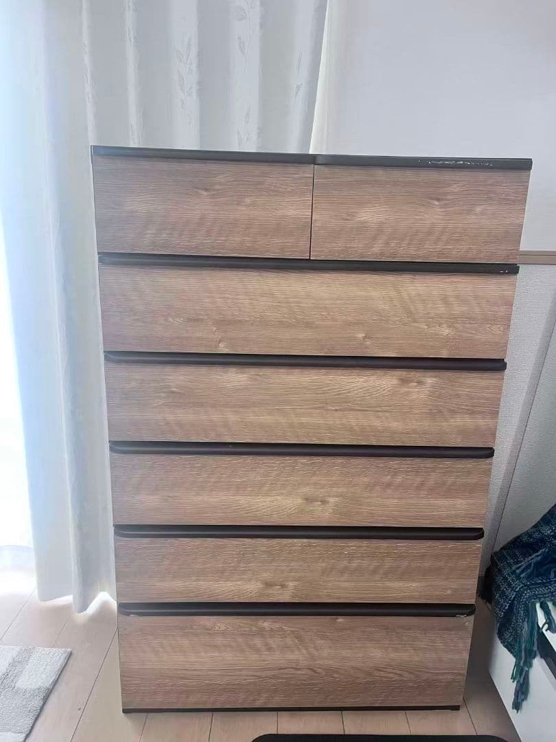 ハイチェスト 　ニトリタンス6段 引き出し　ミドルブラウン/ダークブラウン