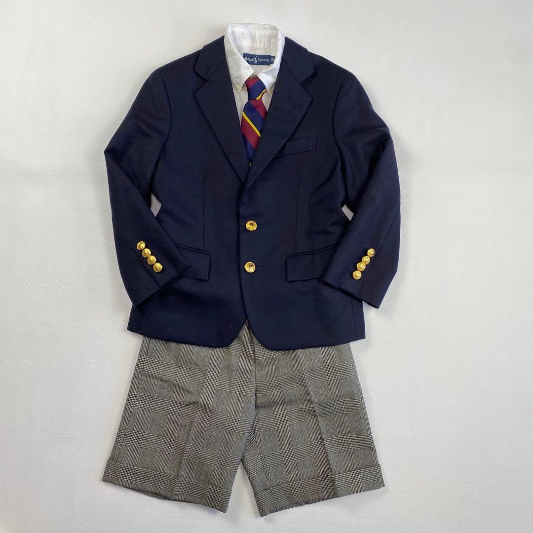 美品✨ラルフローレン120豪華4点フォーマルセットアップスーツ入学式　紺ブレザー