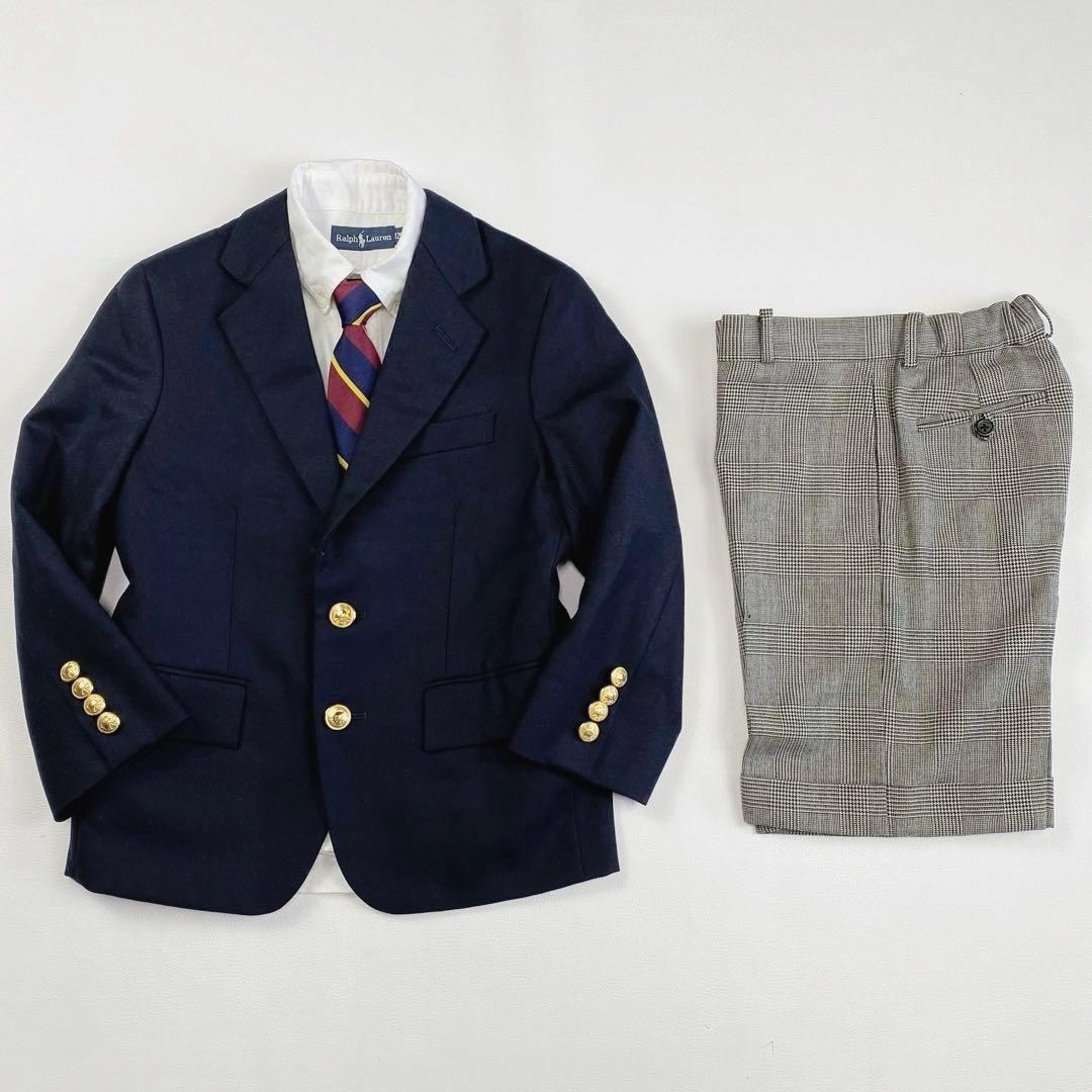美品✨ラルフローレン120豪華4点フォーマルセットアップスーツ入学式　紺ブレザー