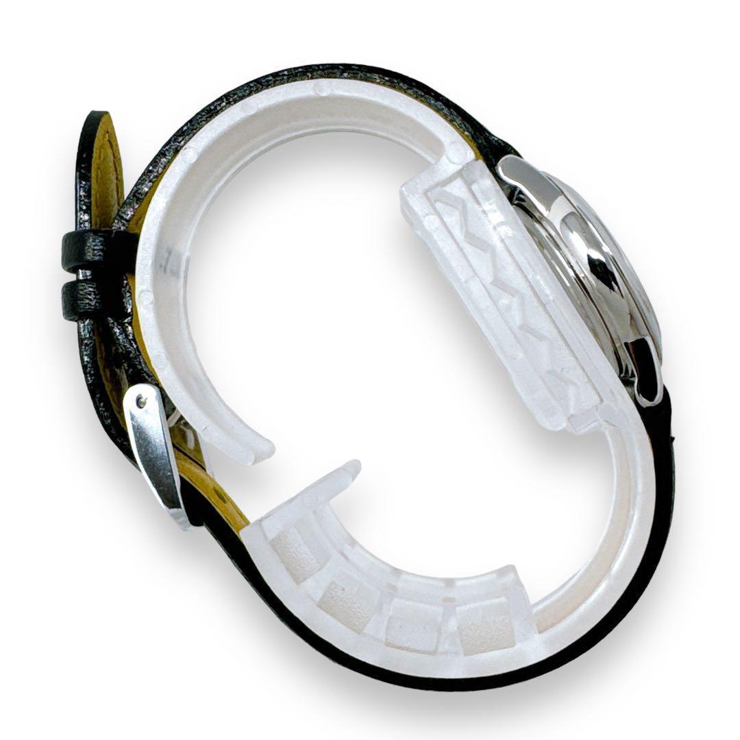 オメガ デビル プレステージ クオーツ シルバー レザー レディース 時計 稼働