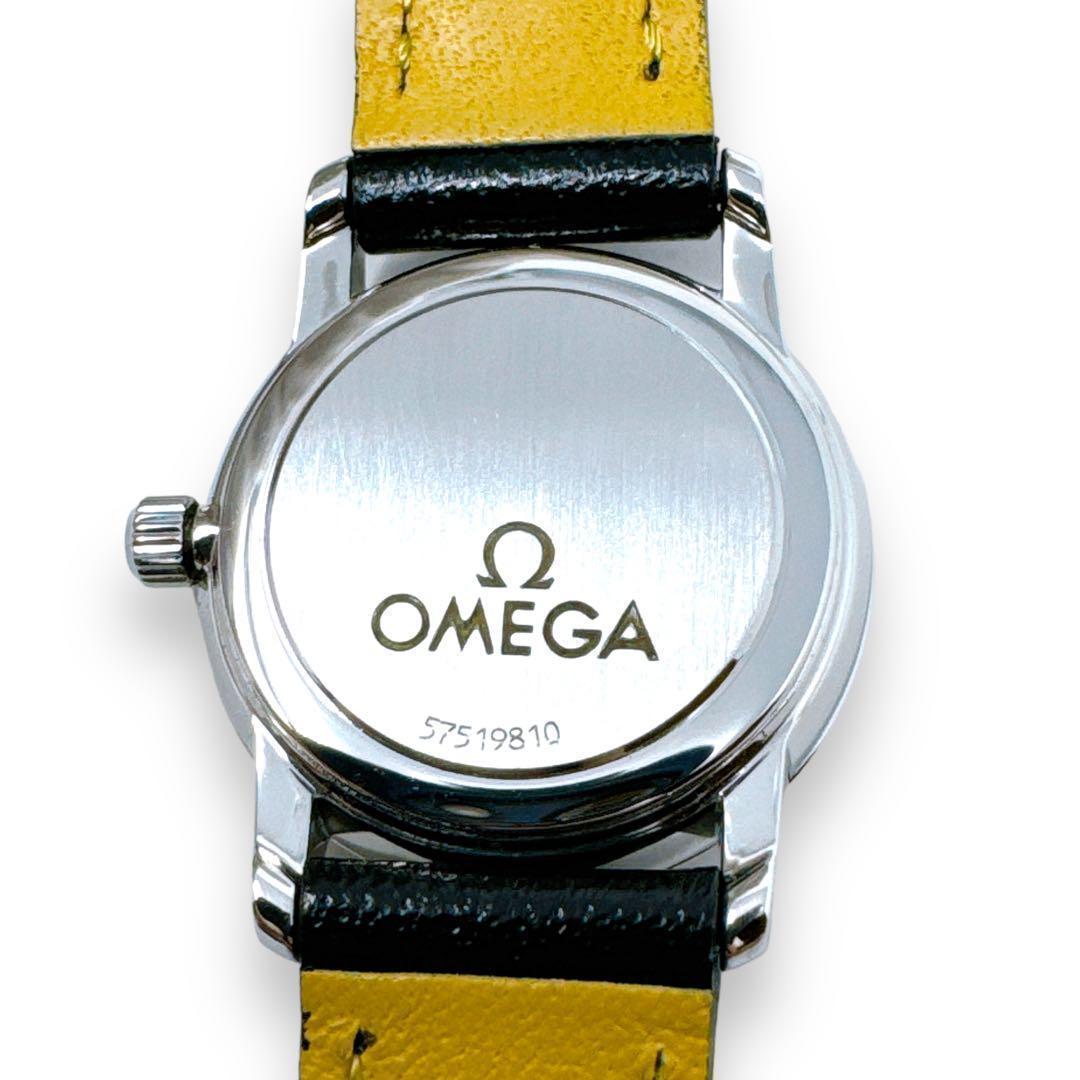 オメガ デビル プレステージ クオーツ シルバー レザー レディース 時計 稼働