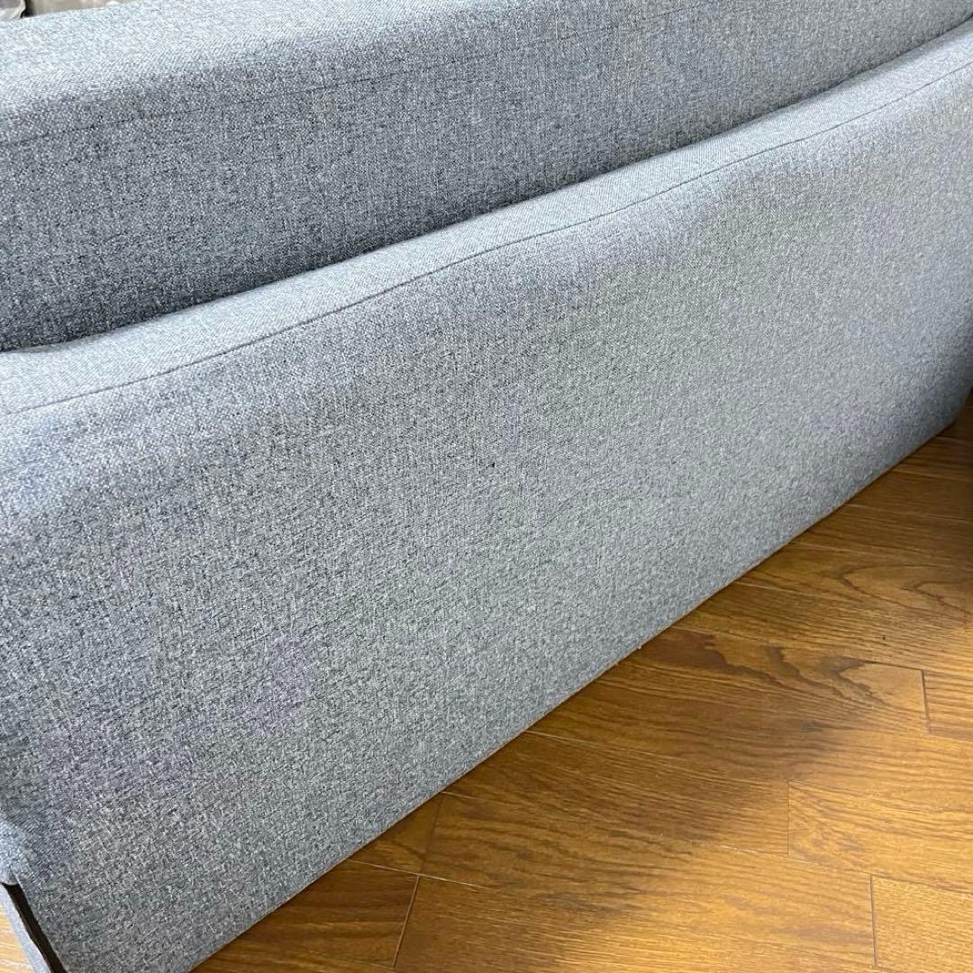 タンスのゲン　ソファベッド　クッション付き　ブルー