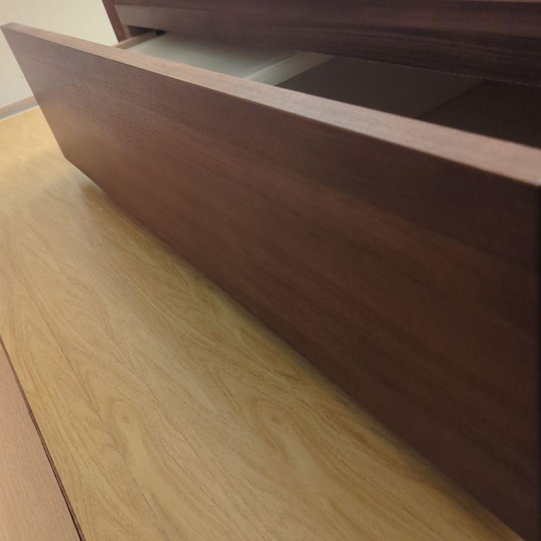 無印良品　収納ベッド(シングル)ウォールナット材、ヘッドボード付