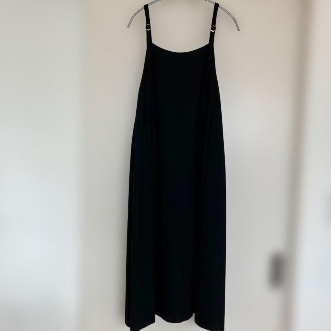 北欧暮らしの道具店　サイドタックのサロペットスカート / ブラック　S