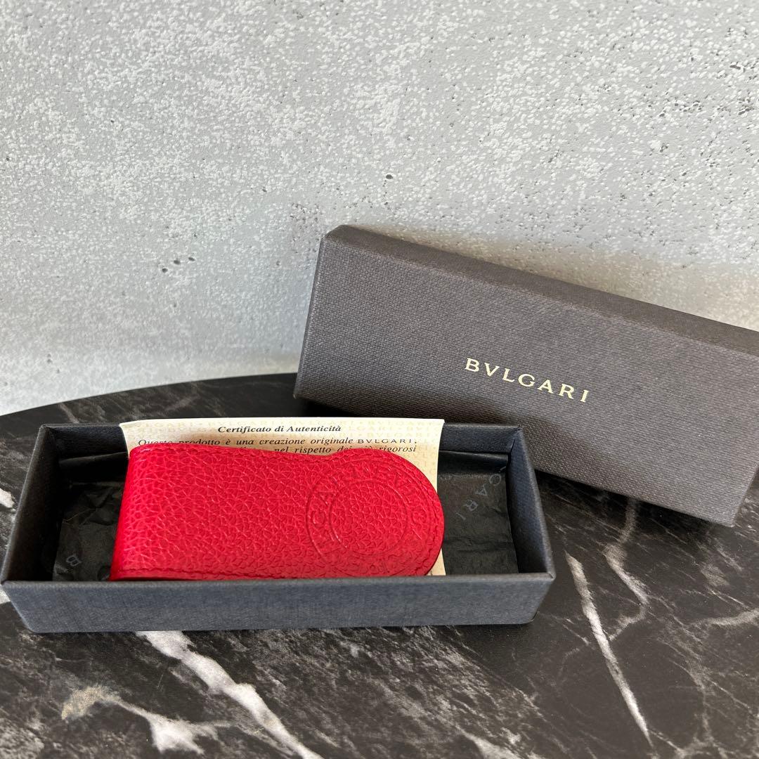 ❤️新品❤️ブルガリ ❤️マネークリップ ❤️レザーブルガリブルガリ レッド本革