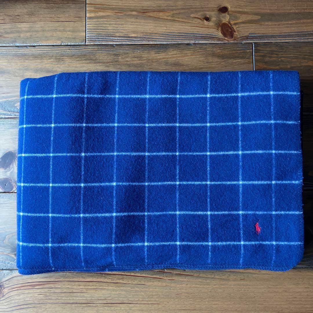 Ralph Lauren ネイビー チェック毛布