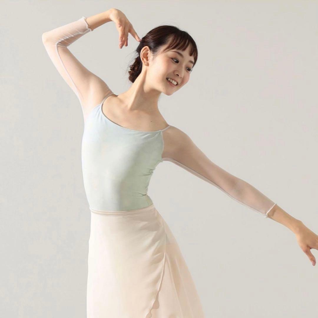 チャコットNela ライン　7分袖レオタード　アクアグリーン　バレエ　ミント　M