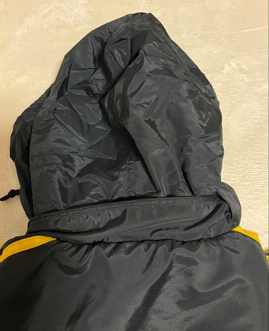 90s adidas アディダス ブラック/イエロー ストライプ ベンチコート