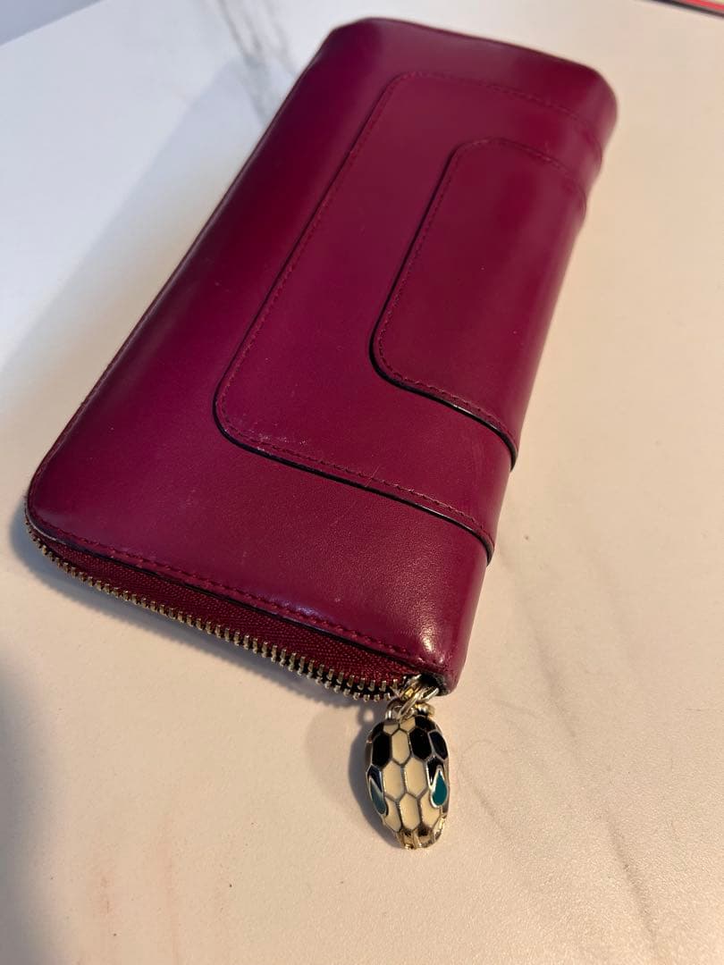 ブルガリ セルペンティ L字ファスナー 長財布 ピンク