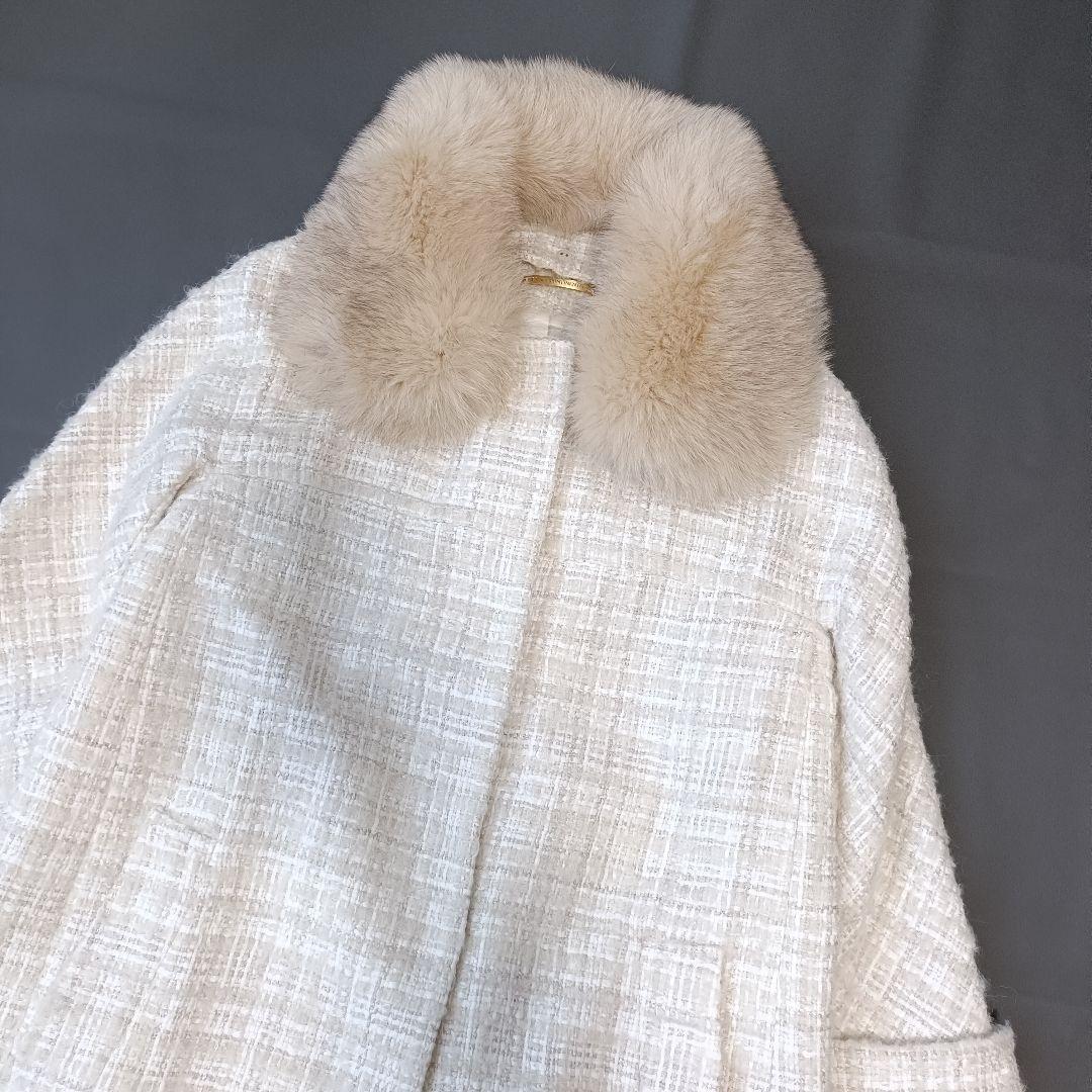 【グレースクラスGrace Class】フォックスファー　ツィード　ロングコート