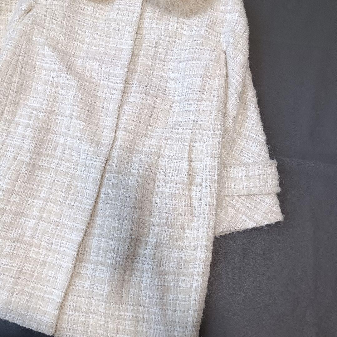 【グレースクラスGrace Class】フォックスファー　ツィード　ロングコート