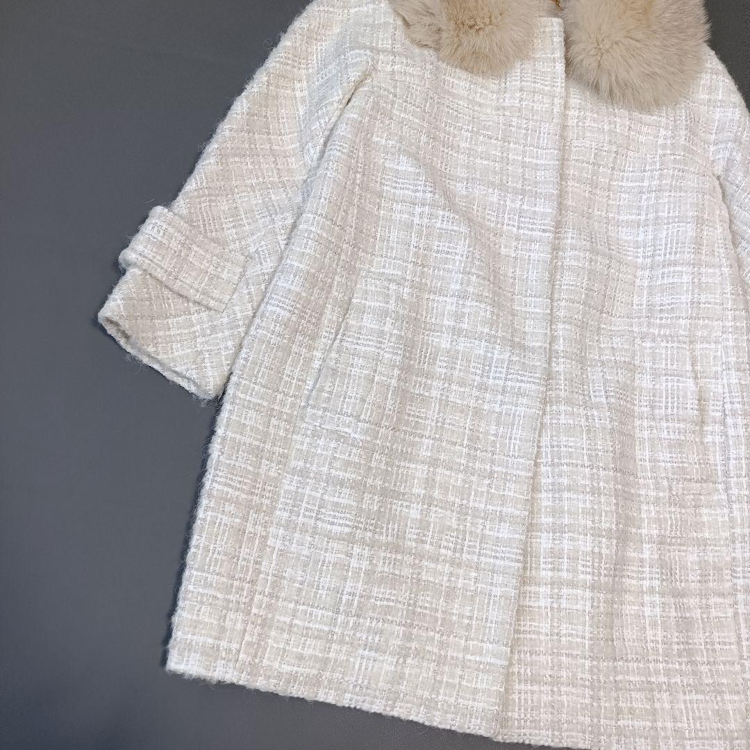 【グレースクラスGrace Class】フォックスファー　ツィード　ロングコート