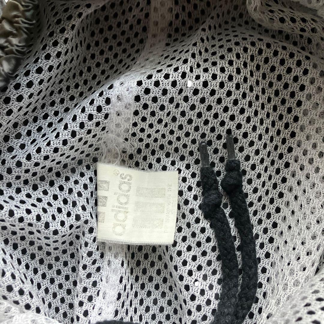 極太90s old adidas 豪華刺繍 バギーナイロントラックパンツ 黒 黄